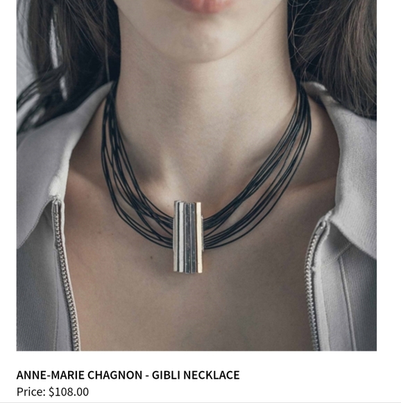 Modernist Multi-Strand Bar Pendant Necklace by Anne-Marie Chagnon - Picture 7 of 7